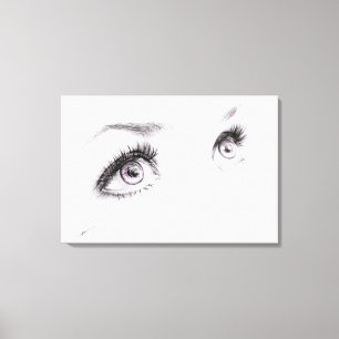 Toile Beaux yeux féminins Dessin Art minimaliste