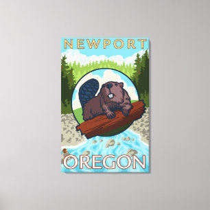 Toile Beaver & River - Newport, Oregon