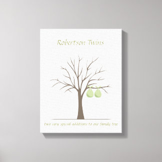 Toile Bébé Arbre d'empreintes digitales - Twins