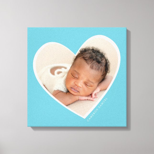 Toile BÉBÉ GARÇON photo moderne stratifié cadre coeur aq (Recto)