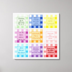 Toile Bébé Gingham versets Foi basée