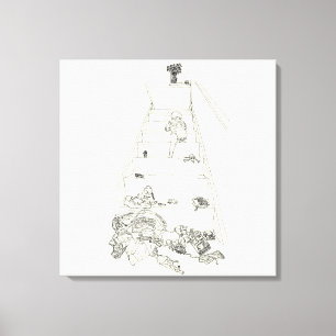Toile Bébé mignon Escalades Escaliers drôle Famille Mess