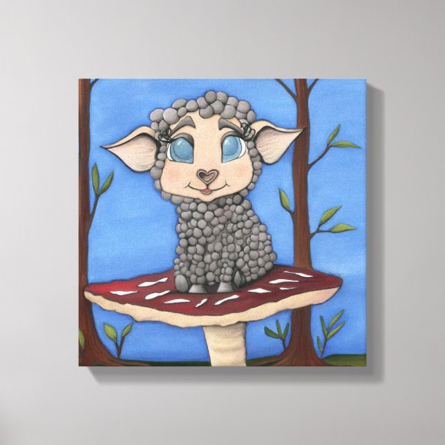 Toile Bébé mouton sur tabouret (Recto)