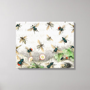 Toile Bee Honey Travailleur Queen Bees Antique