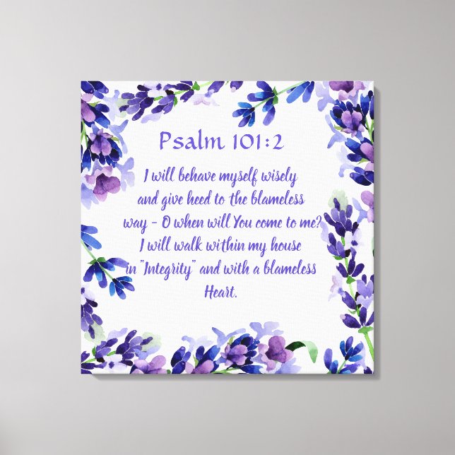 Toile Belle Aquarelle Florale Violet Mur Art (Recto)