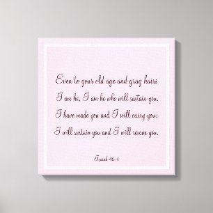 Toile Belle Bible Verse Citation Isaïe 46:4