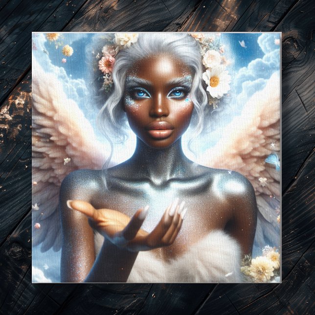 Toile Belle Ethérée Ange Afro-Américaine (Créateur téléchargé)