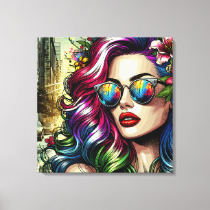 Toile Belle Femme en Ville