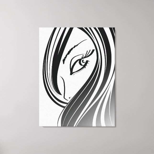 Toile Belle fille visage Wrapped Canvas (Recto)