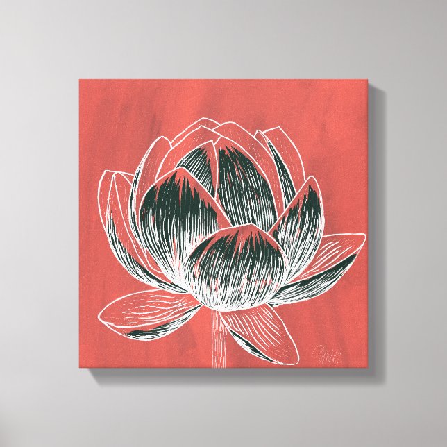 Toile Belle fleur design Lotus No. 4 (Recto)
