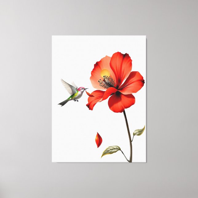Toile Belle Fleur Rouge (Recto)