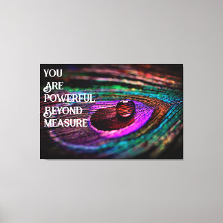 Toile Belle gouttelette d'eau en plume de paon