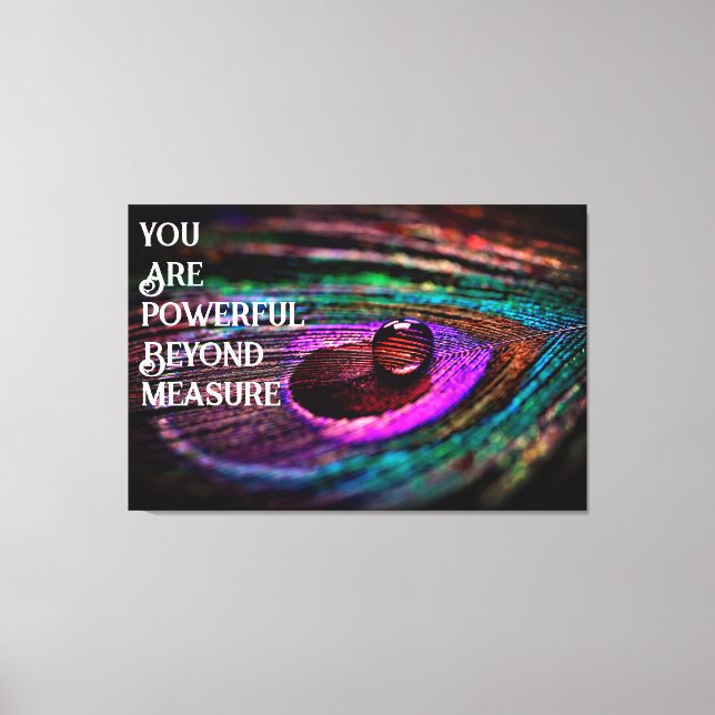 Toile Belle gouttelette d'eau en plume de paon (Recto)