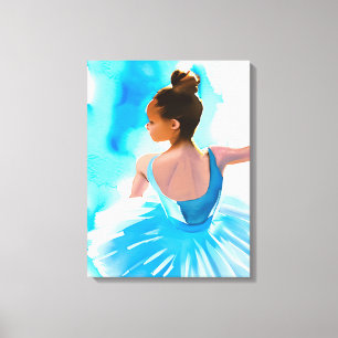Toile Belle jeune Ballerina en bleu