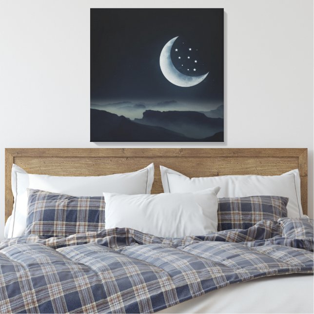 Toile Belle Lune de minuit et nuit étoilée (Insitu(Chambre))