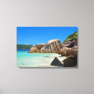 Toile Belle Mer Tropicale avec Côte Rocheuse Couverte