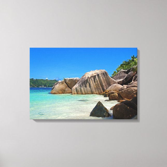 Toile Belle Mer Tropicale avec Côte Rocheuse Couverte (Recto)