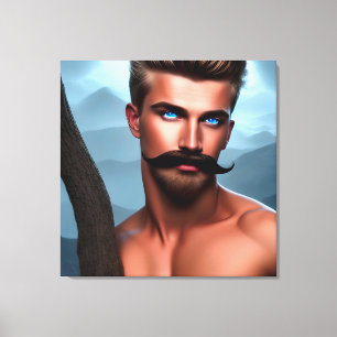 Toile Belle Moustache Musculaire Homme Canvas Imprimer