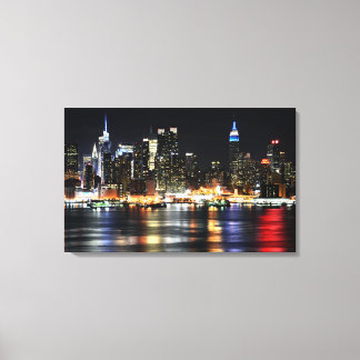 Toile Belle New York Night Lights Reflecting River