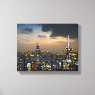 Toile Belle New York Soirée Skyline