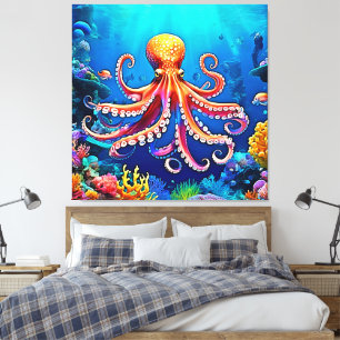 Toile Belle Octopus sous-marine