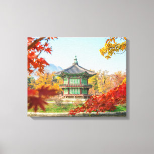 Toile Belle Pagode Gyeongbokgung Séoul Corée
