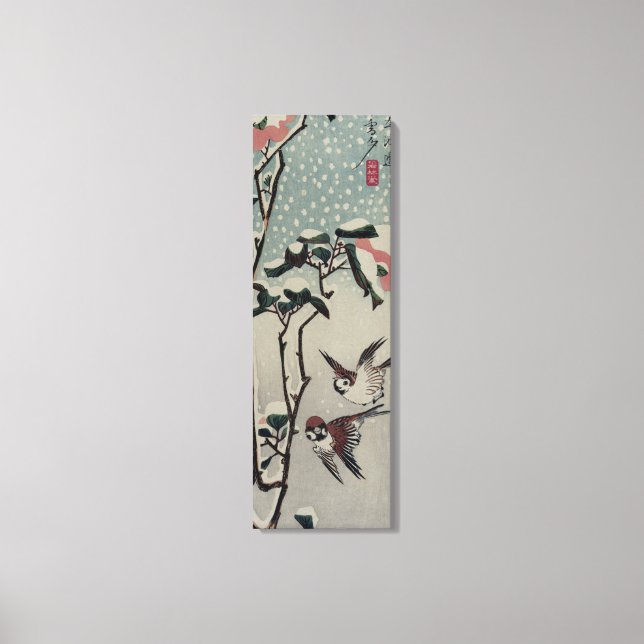 Toile Belle peinture japonaise ancienne d'oiseaux et de  (Recto)