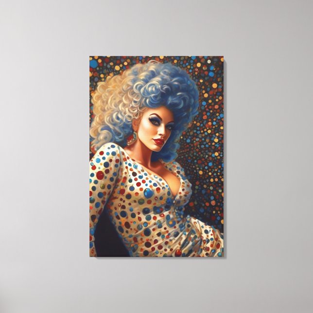 Toile Belle Portrait de Drag Queen Platine (Recto)