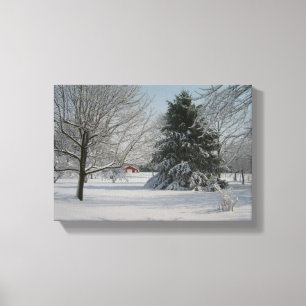 Toile Belle scène d'hiver