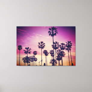 Toile Belle Sunset Palm Tree Beach Vibe