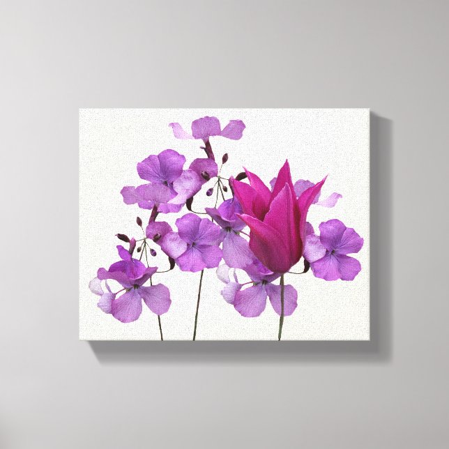 Toile Belle tulipe rose chaud violet fleurs florales (Recto)