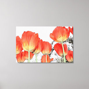 Toile belles fleurs de tulipe rouge