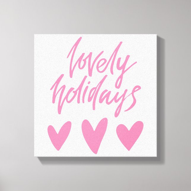 Toile Belles vacances | Coeurs roses Noël (Recto)