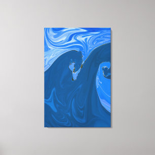 Toile Belles Vagues Peinture Abstraite Mur Art