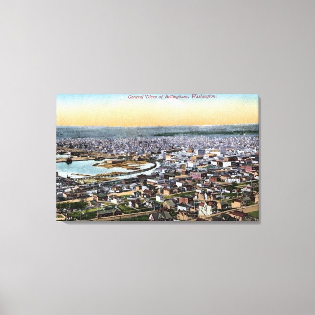 Toile Bellingham, Washington - Aerial of City (Recto)