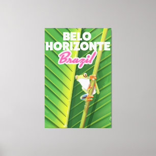 Toile Belo Horizonte, affiche de voyage au Brésil