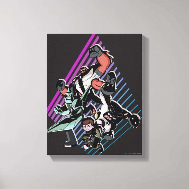 Toile Ben 10 Retro Alien Group Graphic (Recto)