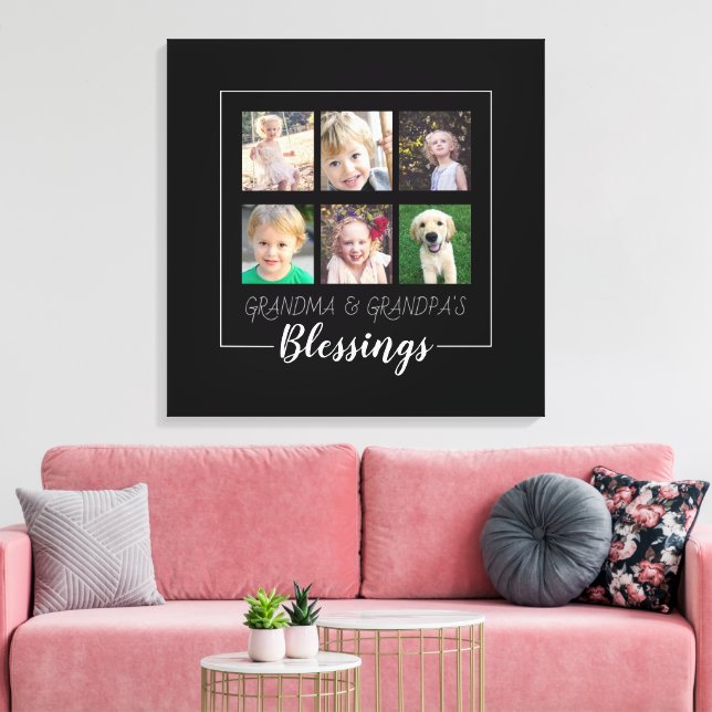 Toile Bénédiction des grands-parents | 6 Photos Noël (Insitu(Salon))