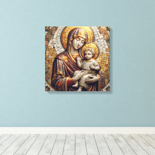 Toile Béni Mère Marie et Bébé Jésus   Religoie
