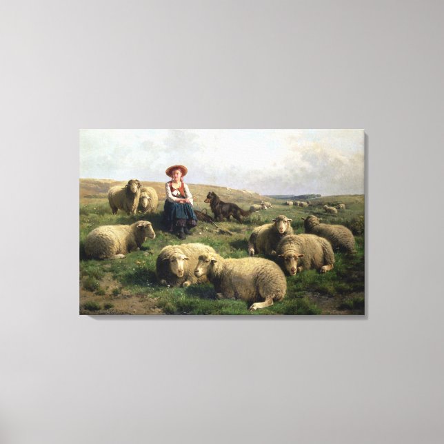 Toile Berger avec mouton dans un paysage (Recto)