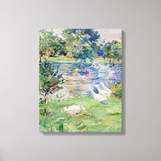 Toile Berthe Morisot - Fille en bateau avec oie (Recto)