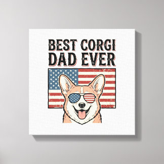 Toile Best Corgi Dad Ever Patriotic Vintage Dog Shirt_1