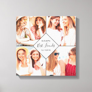 Toile Best Friends BFFs Besties Nom Photo Collage
