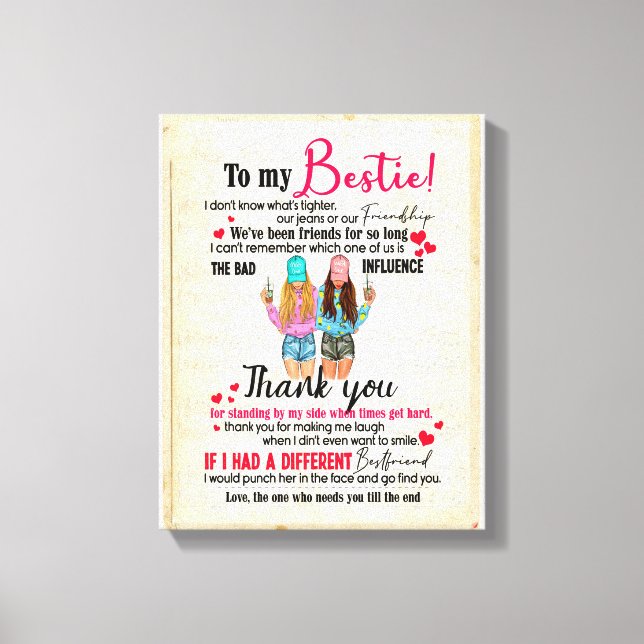 Toile Bestie Gifts | Lettre À Mon Merci Bestiaire (Recto)