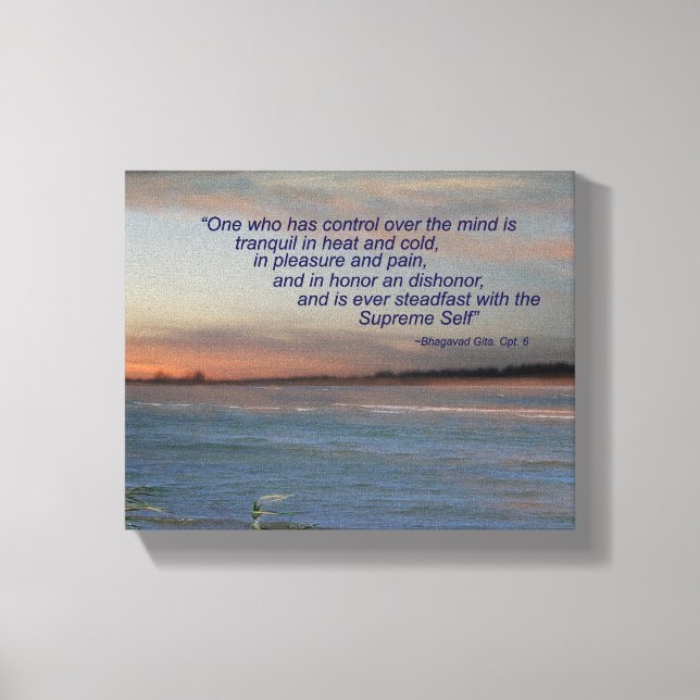 Toile Bhagavad Gita Cite une toile, "Celui qui a le cont (Recto)