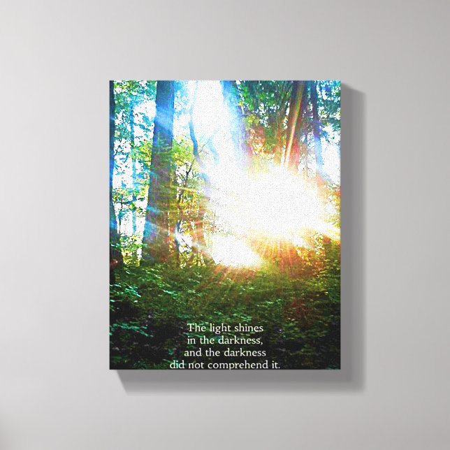 Toile Bible chrétienne Verse Écriture Forêt Créationart (Recto)