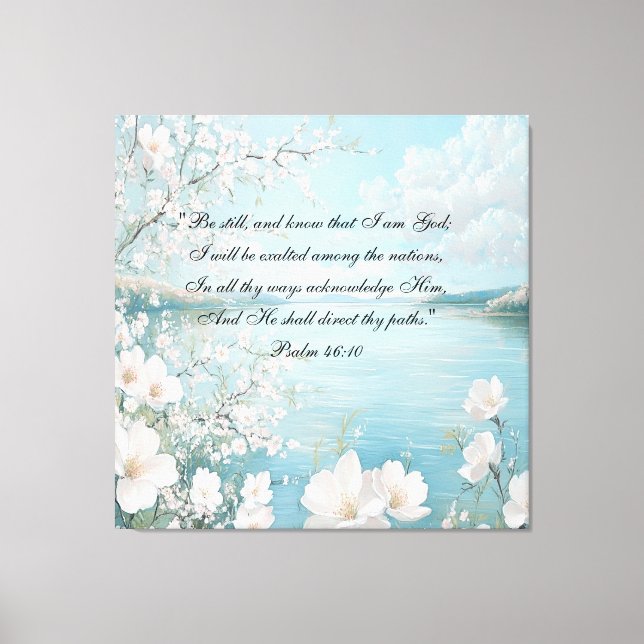 Toile Bible personnalisée Verse Floral Art du mur (Recto)