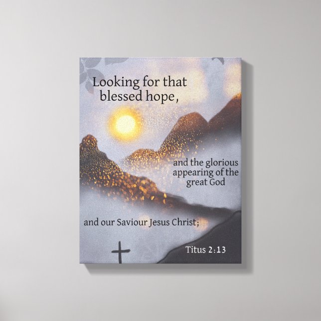 Toile Bible Verse Mountain Sun Bokeh (Recto)