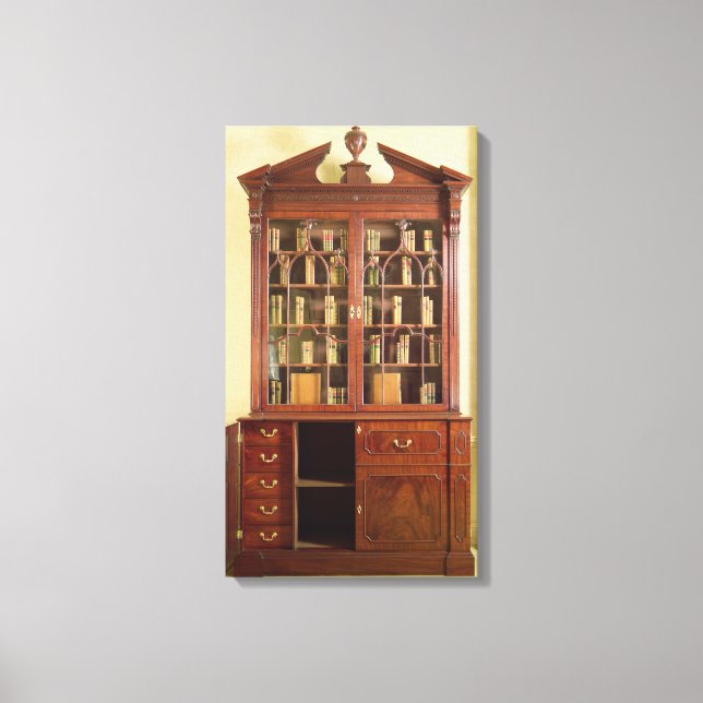 Toile Bibliothèque du bureau pédimenté cassé (Recto)