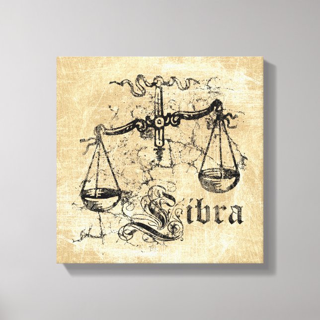 Toile Bibliothèque vintage de zodiac (Recto)